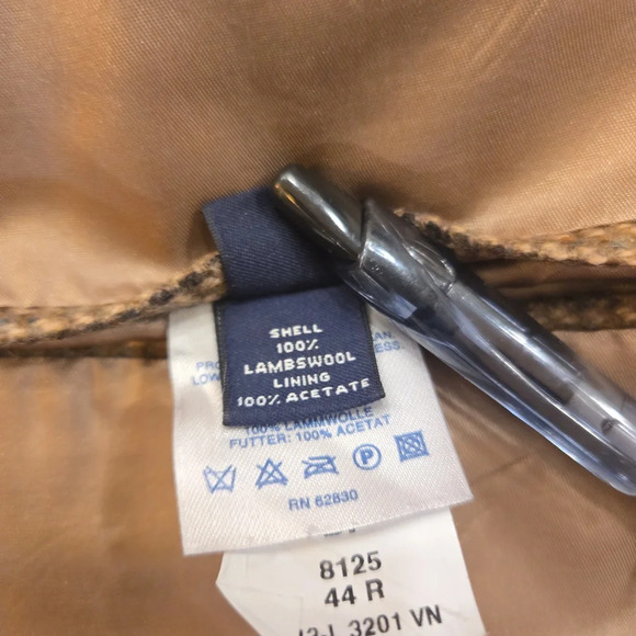 Vintage LambsWool Plaid Tweed Preppy Blazer Sports Jacket Brown Size 44 - Picture 15 of 16